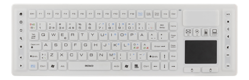 DELTACO wireless silicone keyboard with touchpad, IP65, 2.4 GHz, 107 keys + 18 media buttons, white  TB-507