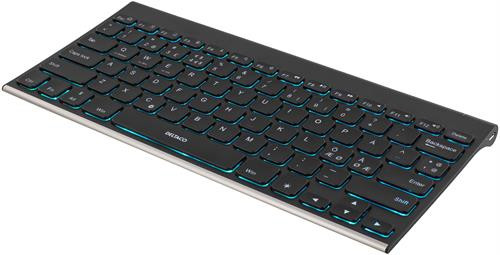 DELTACO wireless mini keyboard, Bluetooth with built-in battery, backlit, Nordic layout, black / TB-630