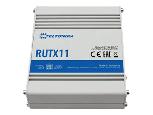 Teltonika RUTX11 - Wireless router - WWAN - 4-port switch - GigE, 802.11ac Wave 2 - Bluetooth 4.0, 802.11b / g / n / ac Wave 2 - DIN rail mountable / TKA-RUTX11