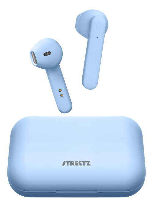STREETZ True Wireless Stereo Headphones with Charging Case, semi-in-ear, BT 5, matt blue  TWS-107
