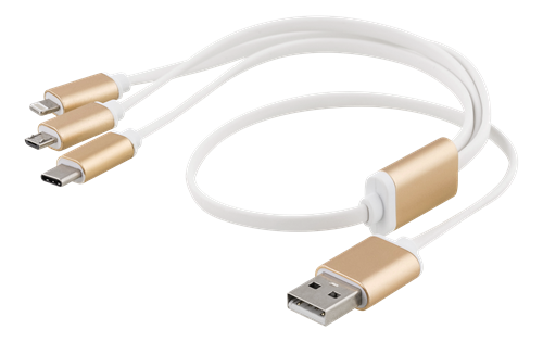 Cable EPZI USB-C, lightining, micro USB, 0.5m, white / USB-MULTI05