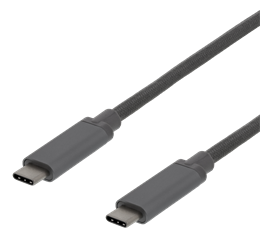 DELTACO USB-C to USB-C cable, 1m, 60W USB PD, 10Gbps, gray / USBC-1362