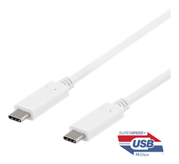 DELTACO USB-C to USB-C cable, 1m, 10Gbps, 100W 5A, USB 3.1 Gen 2, E-Ma USBC-1407