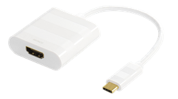 DELTACO USB 3.1 to HDMI adapter, USB Type C male - HDMI 19 pin female, 4K, UltraHD, white  USBC-HDMI1