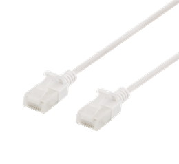 DELTACO U / UTP Cat6a patch cable, slim, 3.5mm, 0.5m, 500MHz, LSZH, white / UUTP-1018