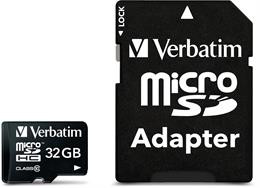 Micro SDHC memory card Verbatim 32GB, included adapter / V44083
