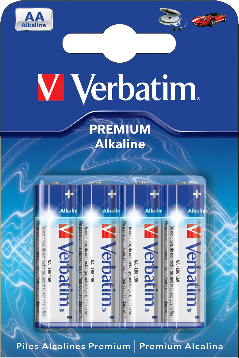 Batteries Verbatim Premium Alkaline, LR06 / AA, 1.5V, 4-pack / V49921