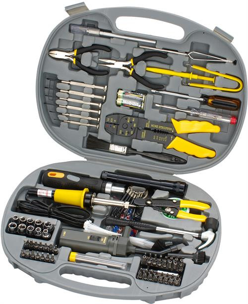 Complete tool kit for computers and accessories with 145 parts DELTACOIMP grey / VK-255