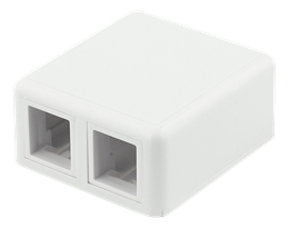 Surface wall outlet for Keystone, 2 ports, DELTACO white / VR-223