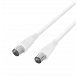 Antenna cable DELTACO 75 Ohm, ferrite cores, gold-plated connectors, 2m, white / AN-102-K / R00150002