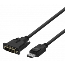 Cable DELTACO DisplayPort - DVI-D Single Link, 1080p 60Hz, 3m, black / DP-2030-K / 00110010