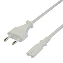 Power cord DELTACO CEE 7/16 - C7, 3,0m, white / 1902294