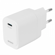 USB-C wall charger DELTACO, 1x USB-C PD, 20 W, white / USBC-AC152 / 1903151