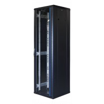 19" cabinet TOTEN, System G, 42U, 600x600, glass front door, metal rear door, 800kg load, black / G6.6642.9001 / 19-G6642GM