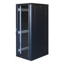 19" cabinet TOTEN, System G, 32U, 600x800, glass front door, metal rear door, 800kg load, black / G6.6832.9001 / 19-G6832GM