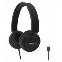 C100 Headphones STREETZ, foldable, USB-C, black / C100-BLK / 6612102