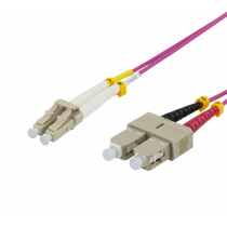 Fiber cable DELTACO OM4, LC - SC, duplex, multimode, 50/125, 1.5m / LCSC-711