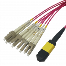 MPO12-LC fan out fiber cable DELTACO, UPC, OM4, 1m / MPO12LC-41