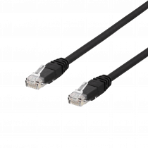 Patch cable DELTACO U/UTP Cat6, 5m, UV resistant, 250MHz, Delta certified, LSZH, black / TP-65UV