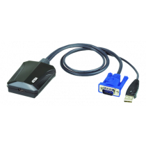 ATEN portable USB console for fast access to servers, 1x mini USB-B-fe, 1x USB-A ma, 1x VGA ma, black / CV211
