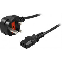 DELTACO apparatkabel, UK, BS 1363-IEC C13, 10A, 2M, Black   DEL-109UK-10