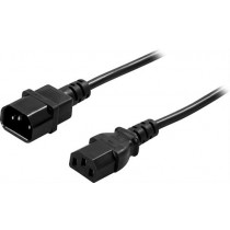 Deltaco extension cable, straight IEC 60320 C14 to straight IEC 60320 C13, max 250V / 10A, 3m black/ DEL-113A