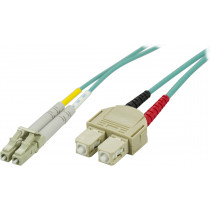 Fiber cable DELTACO OM3, LC - SC, duplex, UPC, 50/125, 2m, blue / LCSC-62
