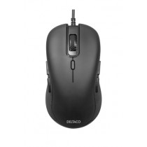Silent Wired Ambidextrous DELTACO Mouse, 6 Buttons, 1000-6400 DPI, black / MS-810