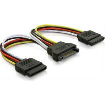  Y power adapter for 15-pin SATA power, for 2 hard drives, 10 cm  DELTACO / SATA-15