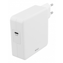 DELTACO 87W USB-C Power supply, Fast charging, USB-C PD, white / USBC-AC117