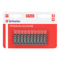 AAA Alkaline Batteries, 1.5V, 10pcs Verbatim black / V49874