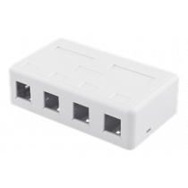 DELTACO Surface Mount for Keystone, 4 Ports, White / VR-224