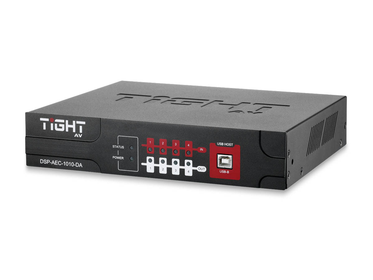 TightAV AUDIO DSP WITH AEC, 4-IN/4-OUT ANALOG, 4-IN/4-OUT DANTE AND USB  / DSP-AEC-1010-DA