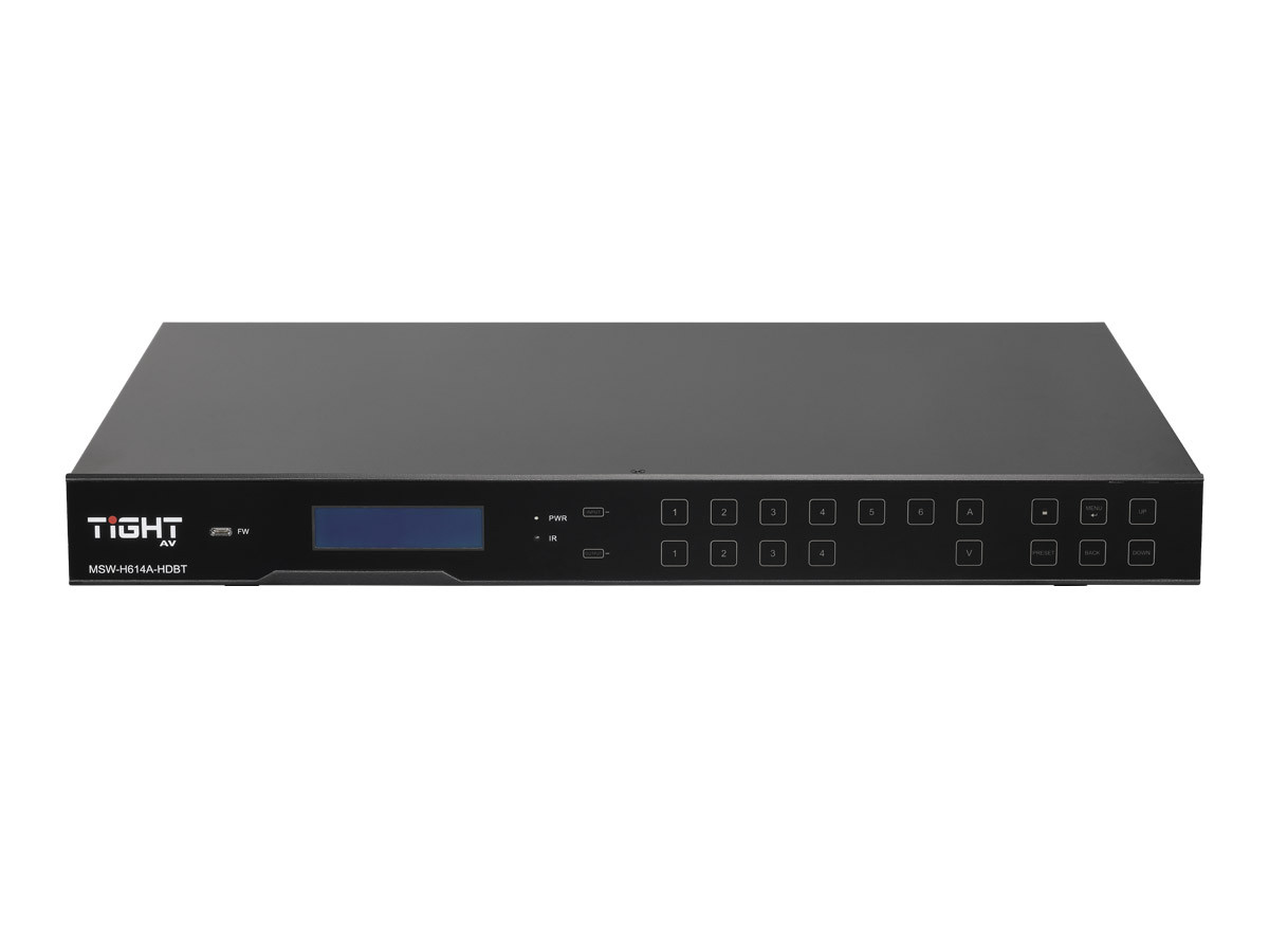 TIGHT AV 6x4+2 18GBPS HDMI 2.0 MATRIX SWITCHER WITH HDBT / MSW-H614A-HDBT