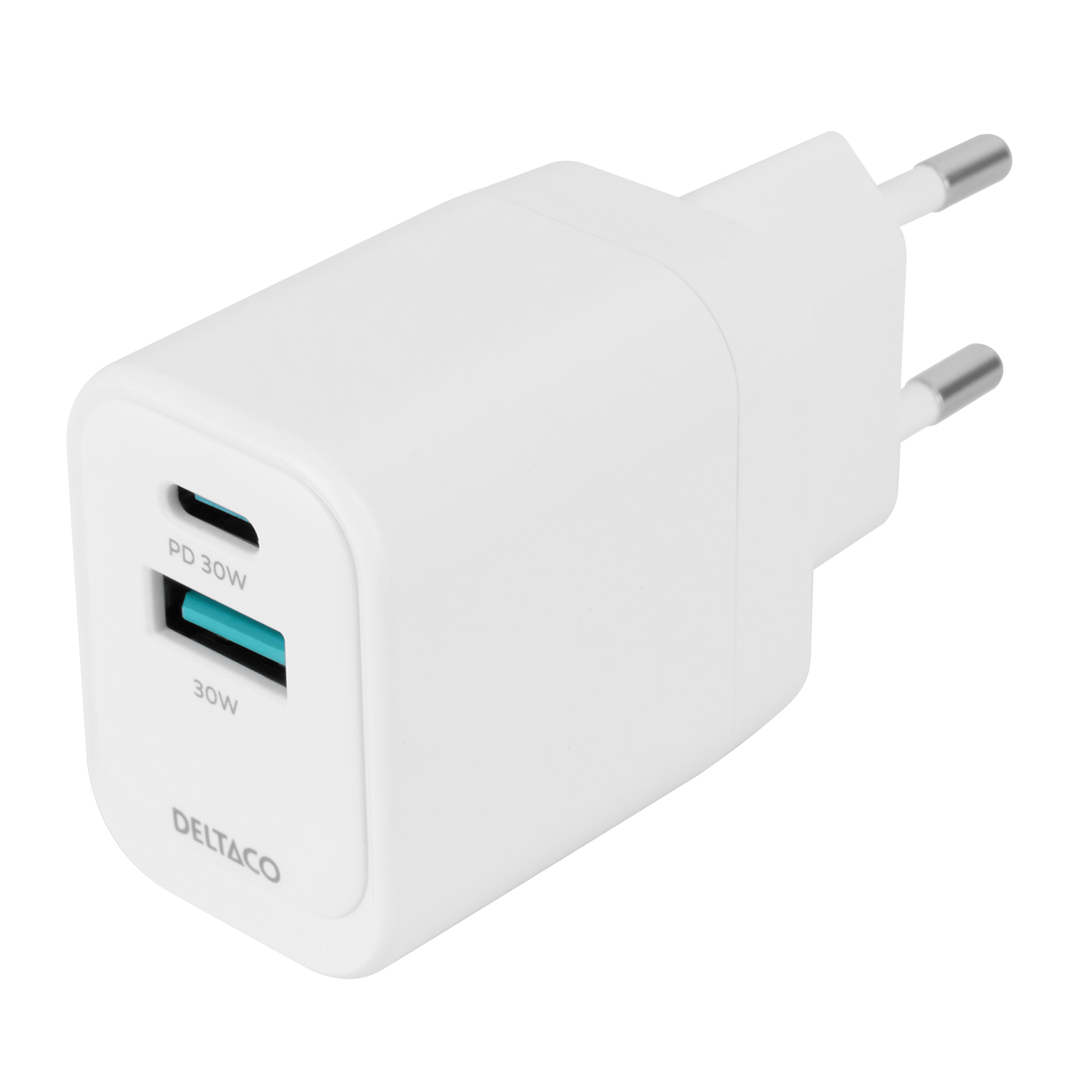 Сетевое зарядное устройство USB GaN 1x USB-A 18 Вт 1x USB-C PD 30 Вт, PPS