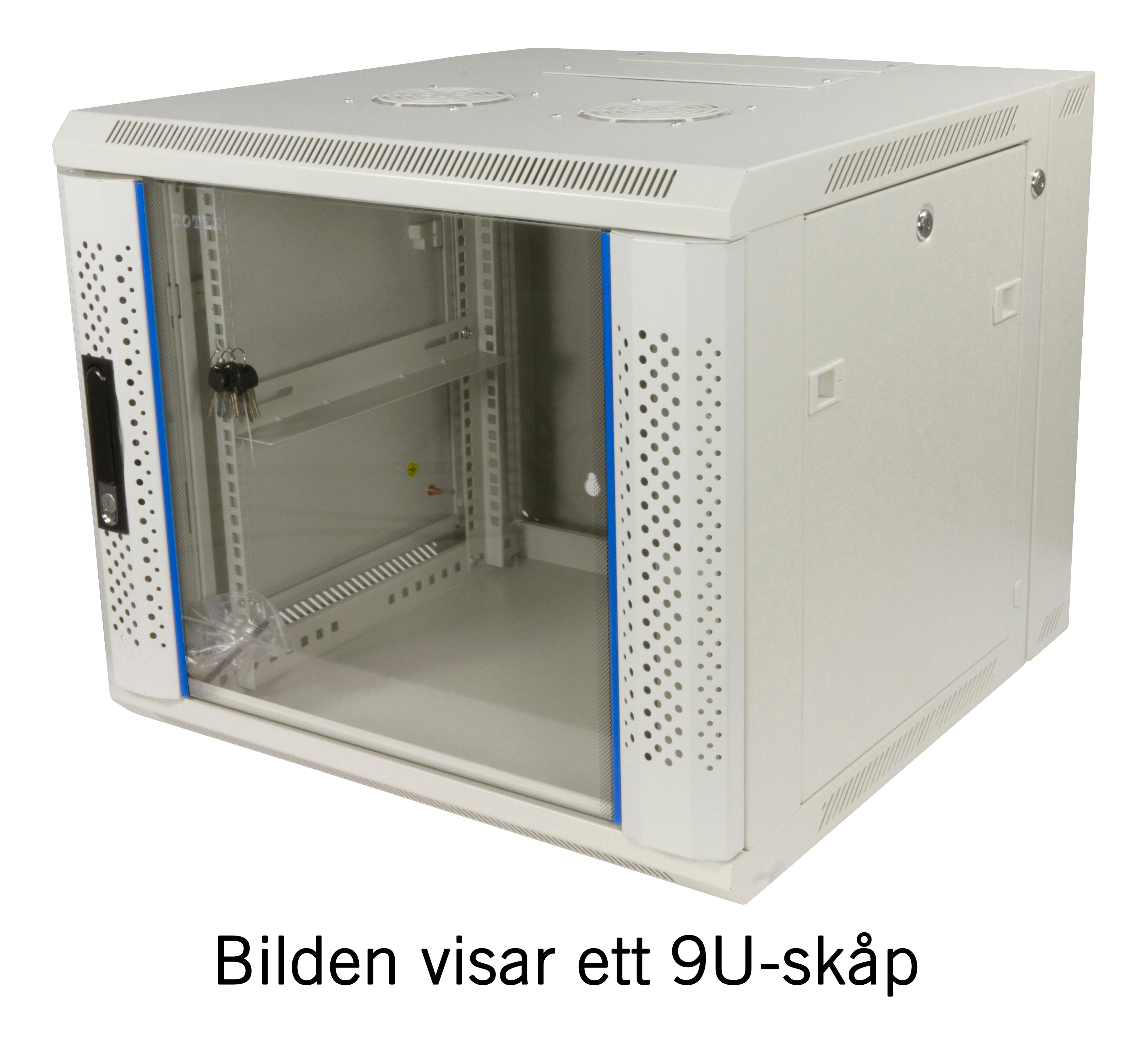 19" wall mounted cabinet TOTEN, System Z, 9U, 600x600, glass front door, 60kg load, white  / ZS66096000 / 19-Z6609V