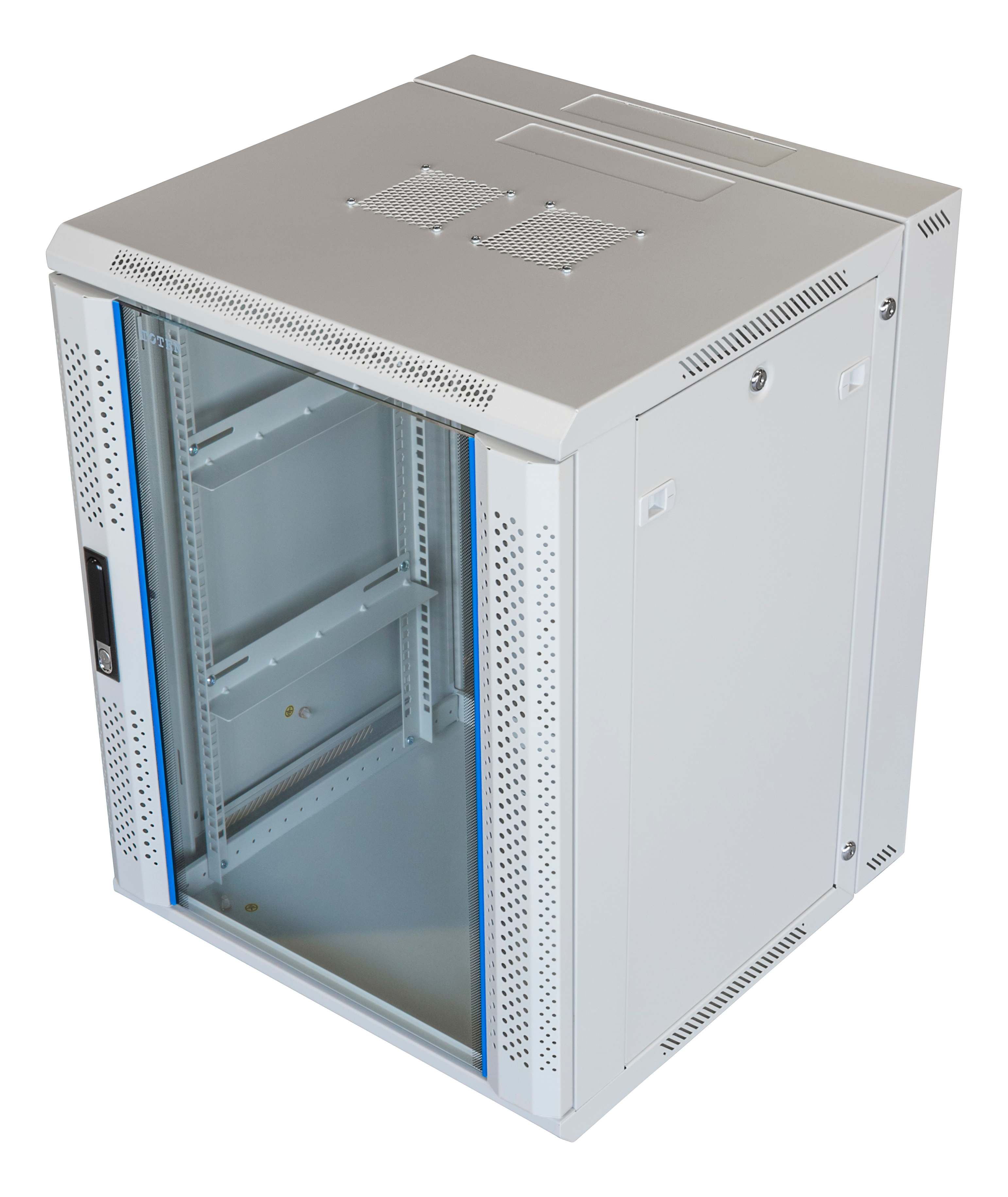 19" wall mounted cabinet TOTEN, System Z, 15U, 600x600, glass front door, 60kg load, white / ZS66156000 / 19-Z6615V