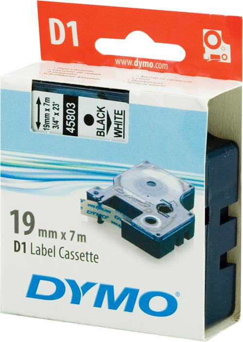 Tape DYMO D1 19mm x 7m, black on white / S0720830 45803