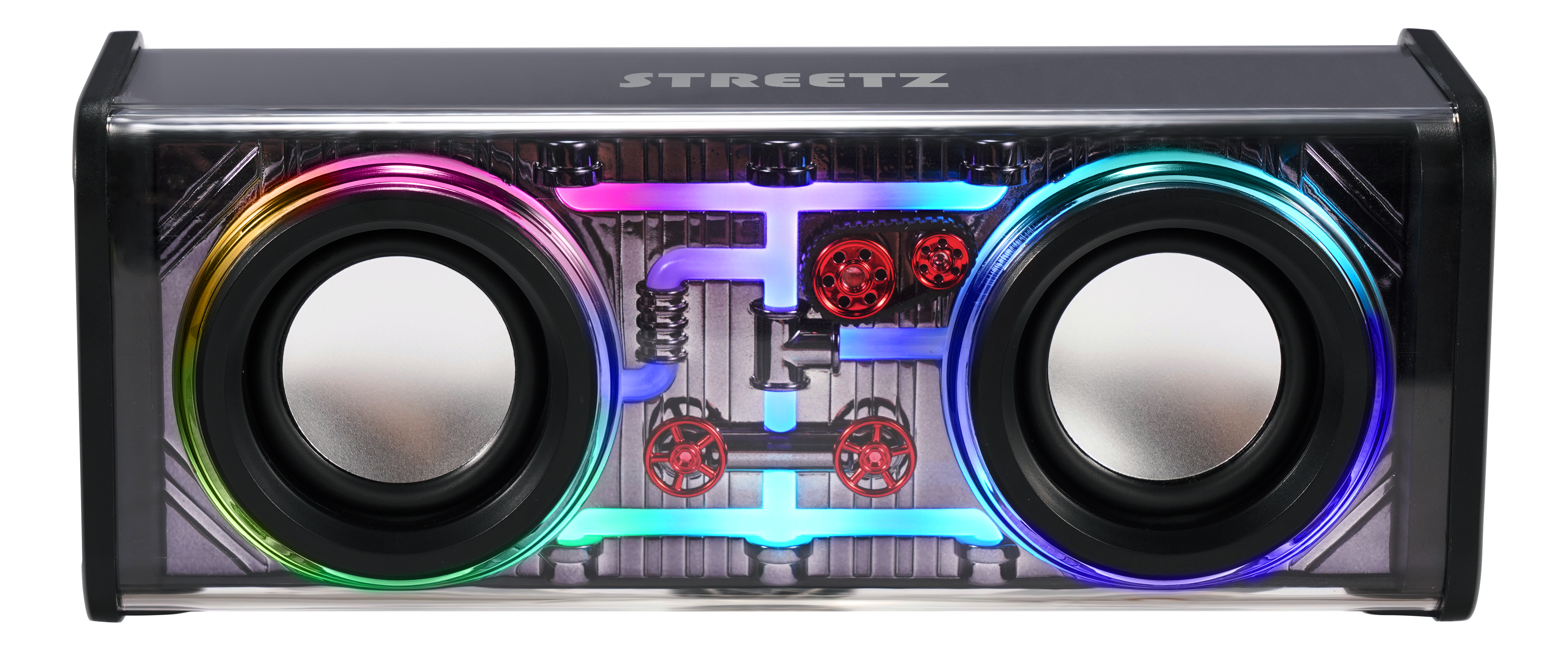 Transparent bluetooth speaker STREETZ with TWS and LED light effects / 6612078 / S310-BLK