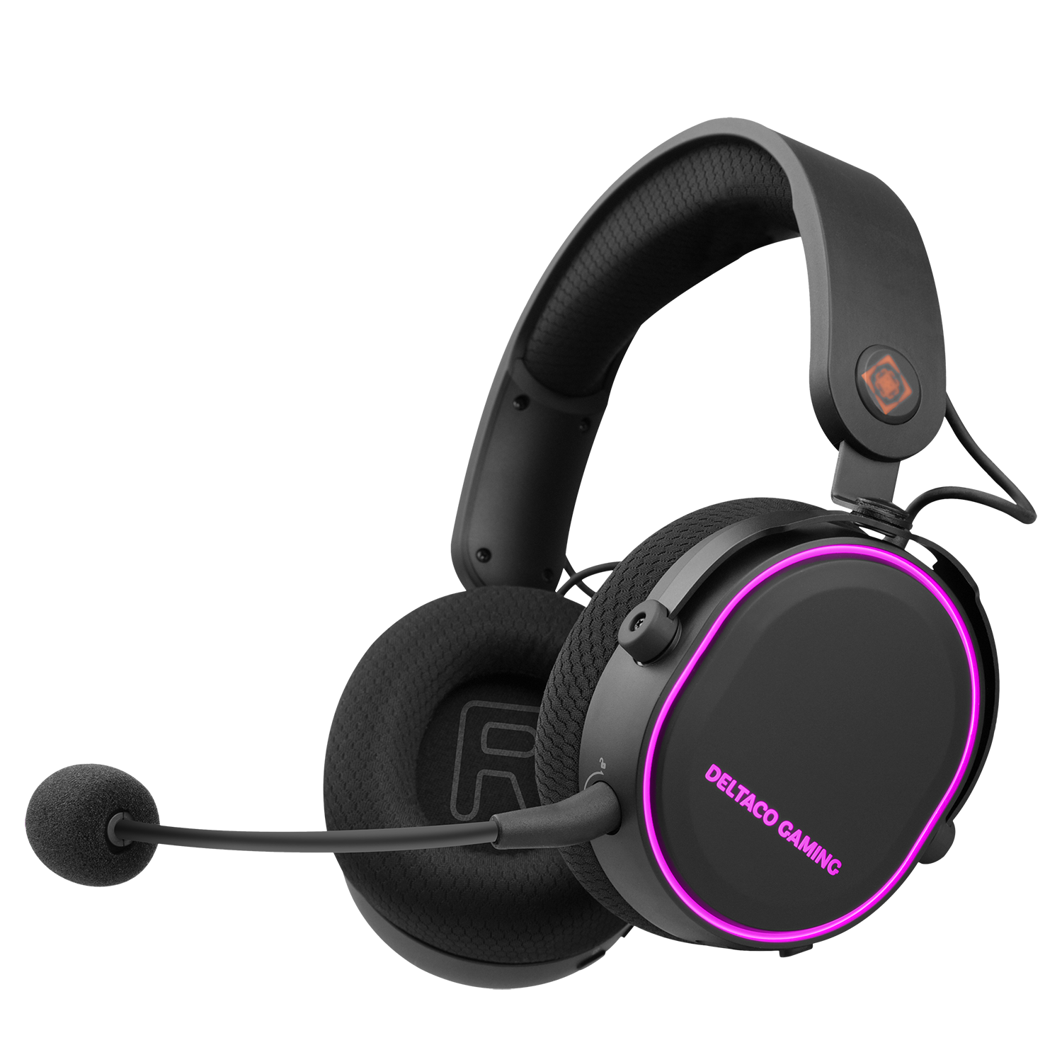 DELTACO GAMING DH420 Беспроводная игровая гарнитура, RGB, USB-C, черный