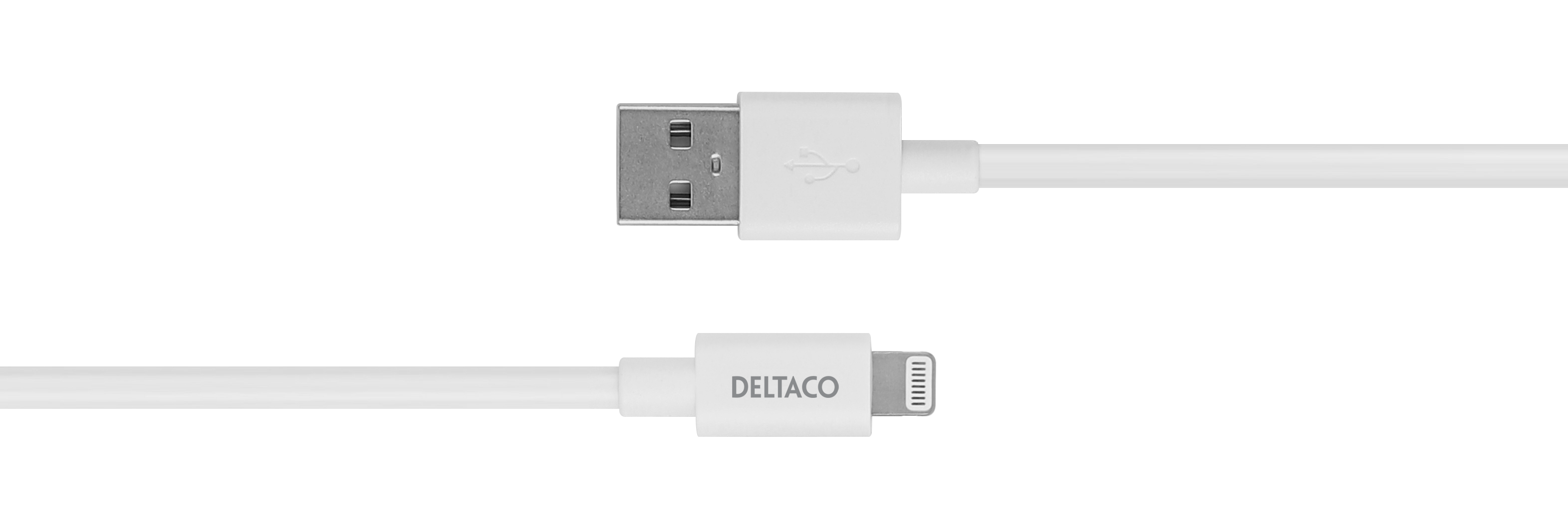 DELTACO USB-A на Lightning, MFi C189, 0,5м, белый