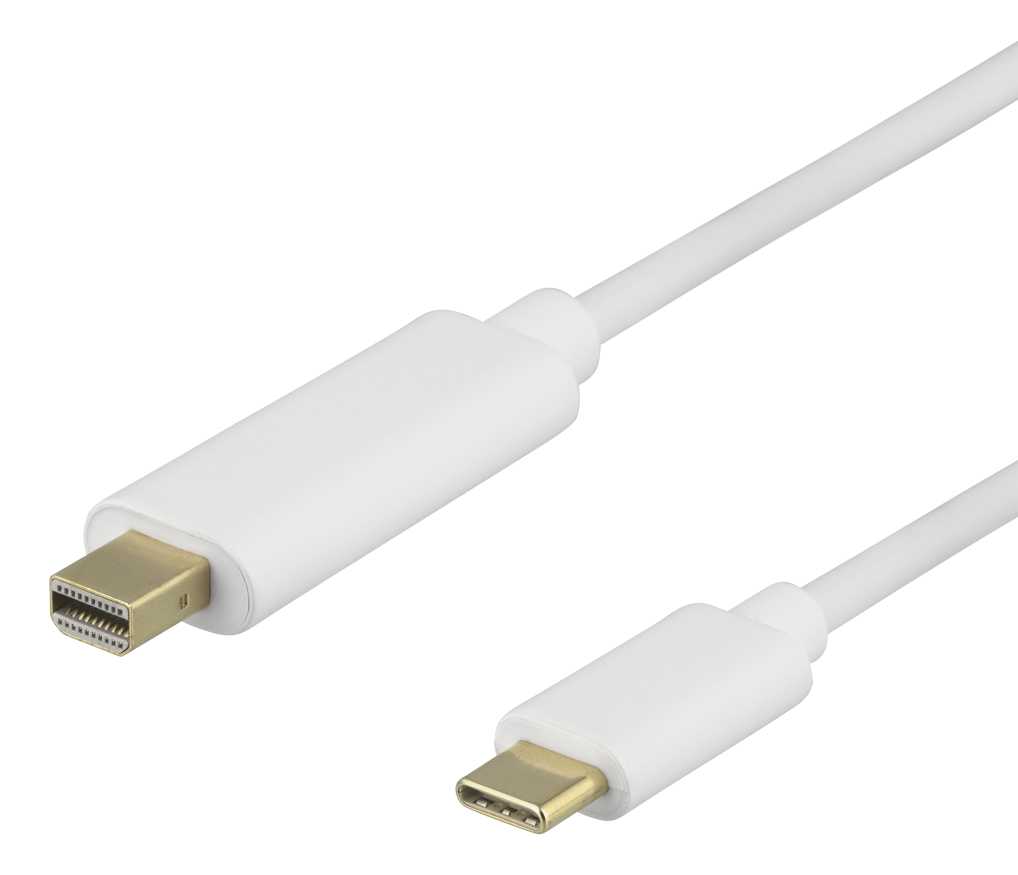 DELTACO USB-C - кабель MiniDP, 0,5 м, 21,6 Гбит / с, 3840x2160 60 Гц, белый