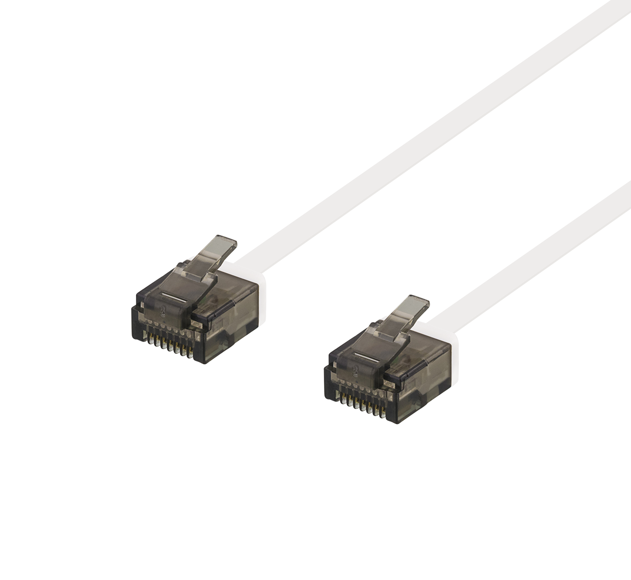 Соединительный кабель U/UTP Cat6a, плоский, 0,3 м, толщиной 1 мм, белый