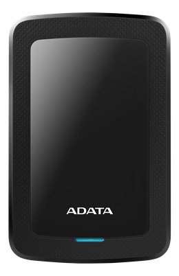 ADATA 1TB External Hard Drive, 10.3mm, USB 3.1, Quick Start, Black AHV300-1TU31-CBK / ADATA-428