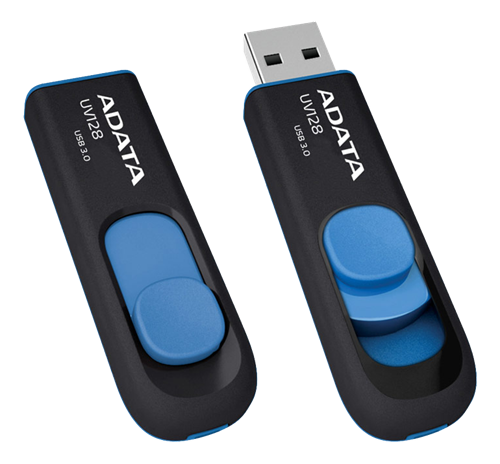 USB 3.0 memory  A-DATA UV128 128GB, black/blue AUV128-128G-RBE / ADATA-73