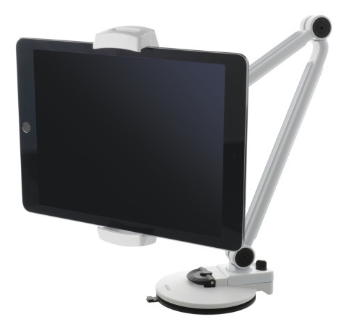 2 in 1 Smartphone and tablet stand with suction cup, 4"-12,", C-Clamp, 360 degree rotatio DELTACOIMP white / ARM-262