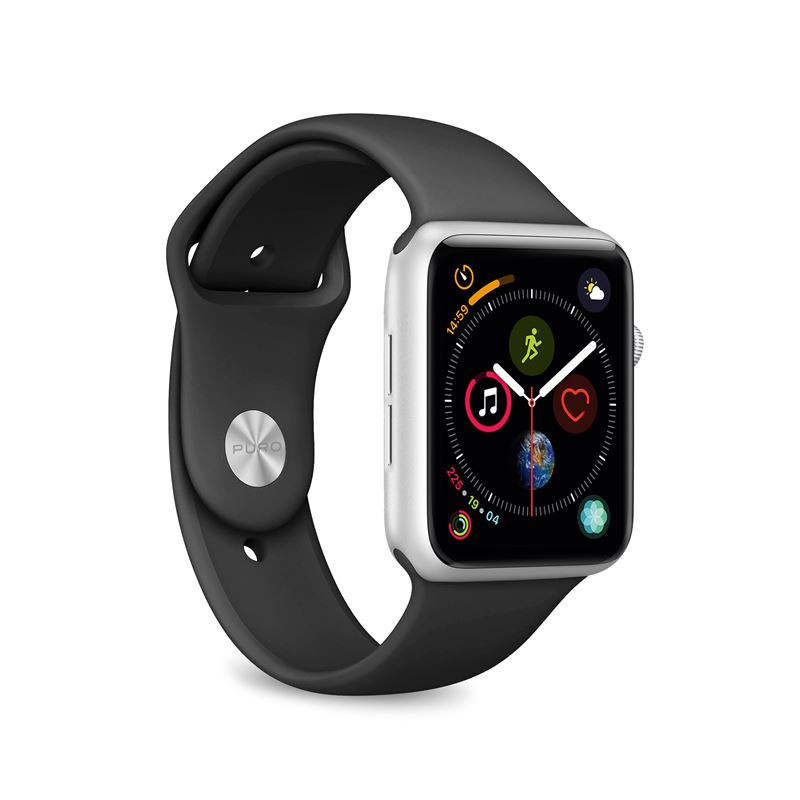 Silicone Band PURO ICON for Apple Watch, black / PUICNAW40BLK