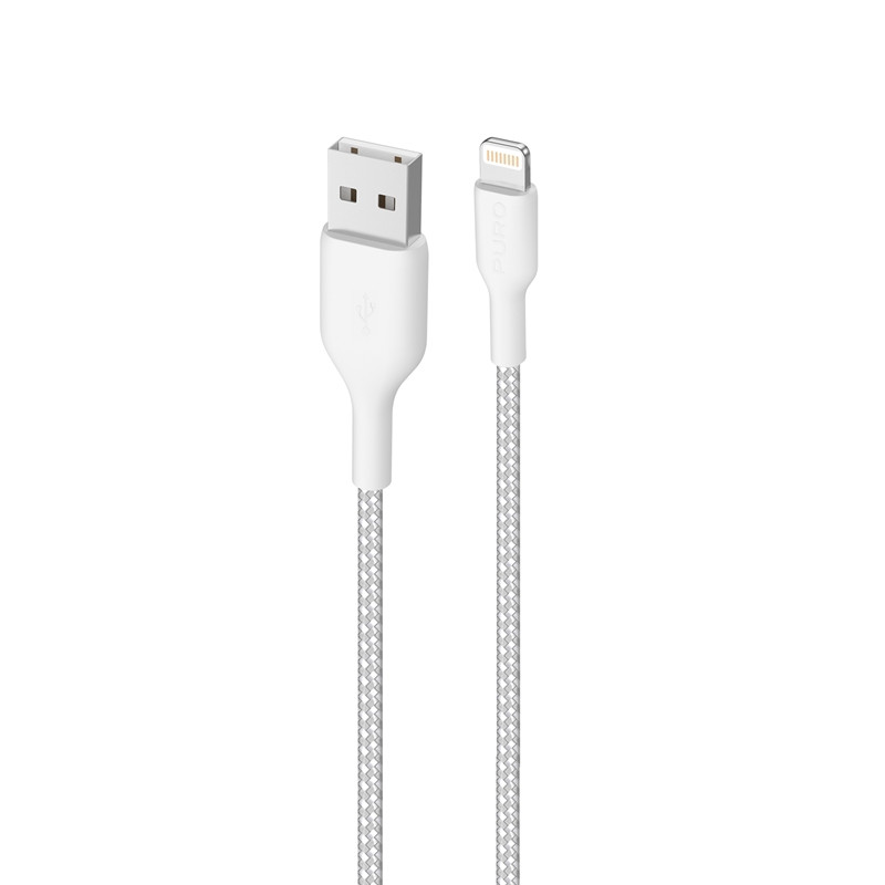 Fabric ultra strong cable PURO lightning, MFI, 1.2m, white / CAPLTFABK3WHI