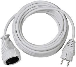 Brennenstuhl earthed extension cable straight CEE 7/7 to straight CEE 7/4 (Schuko), 5m white 1168440 / DEL-118I