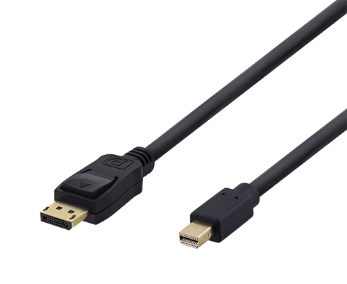 DELTACO DP to Mini DP cable, Ultra HD in 60Hz, 0.5m, 21.6 Gb / s, 20-pin ha - ha, black / DP-1106